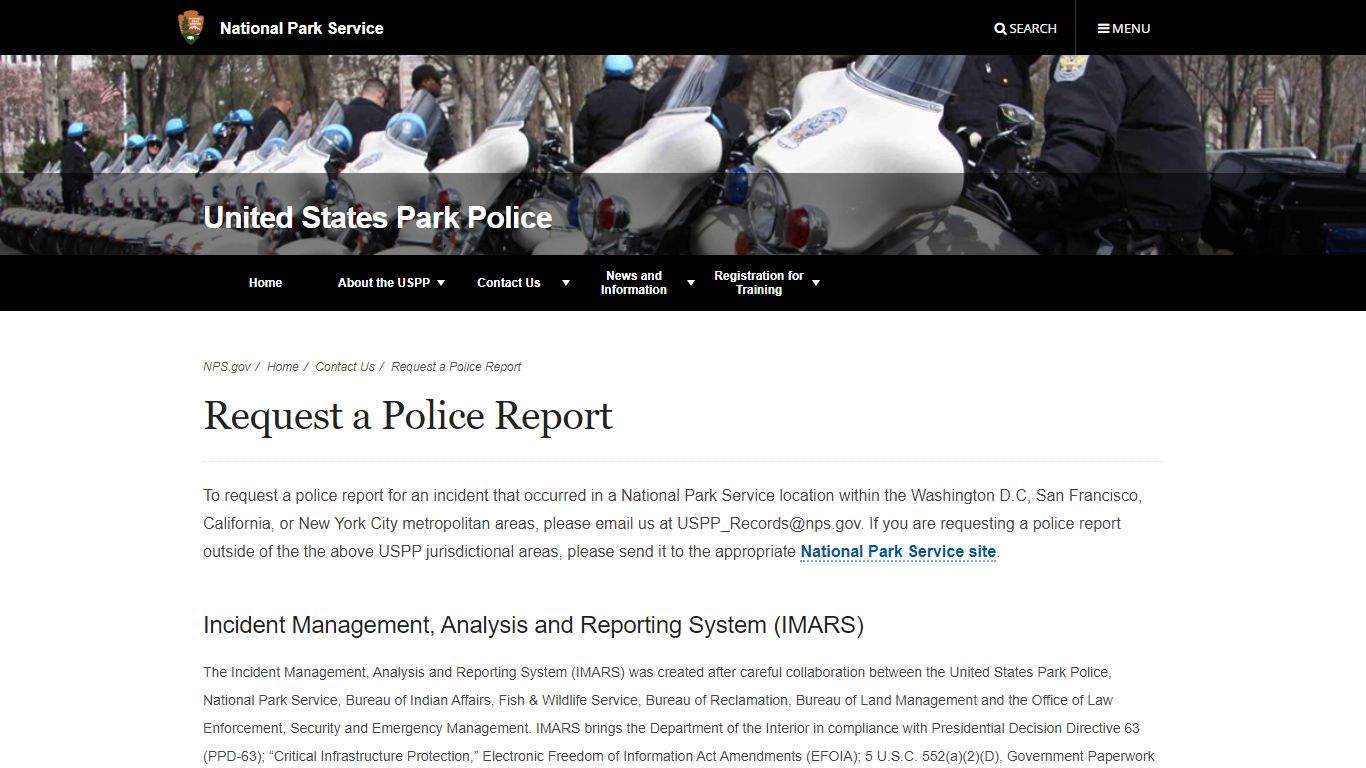 Request a Police Report - United States Park Police (U.S. National Park ...